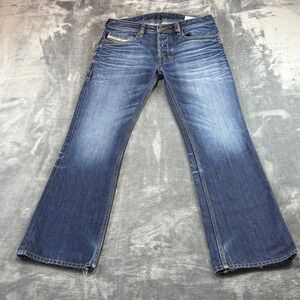 Diesel Men's Bootcut Jeans in Faded Blue Wash
